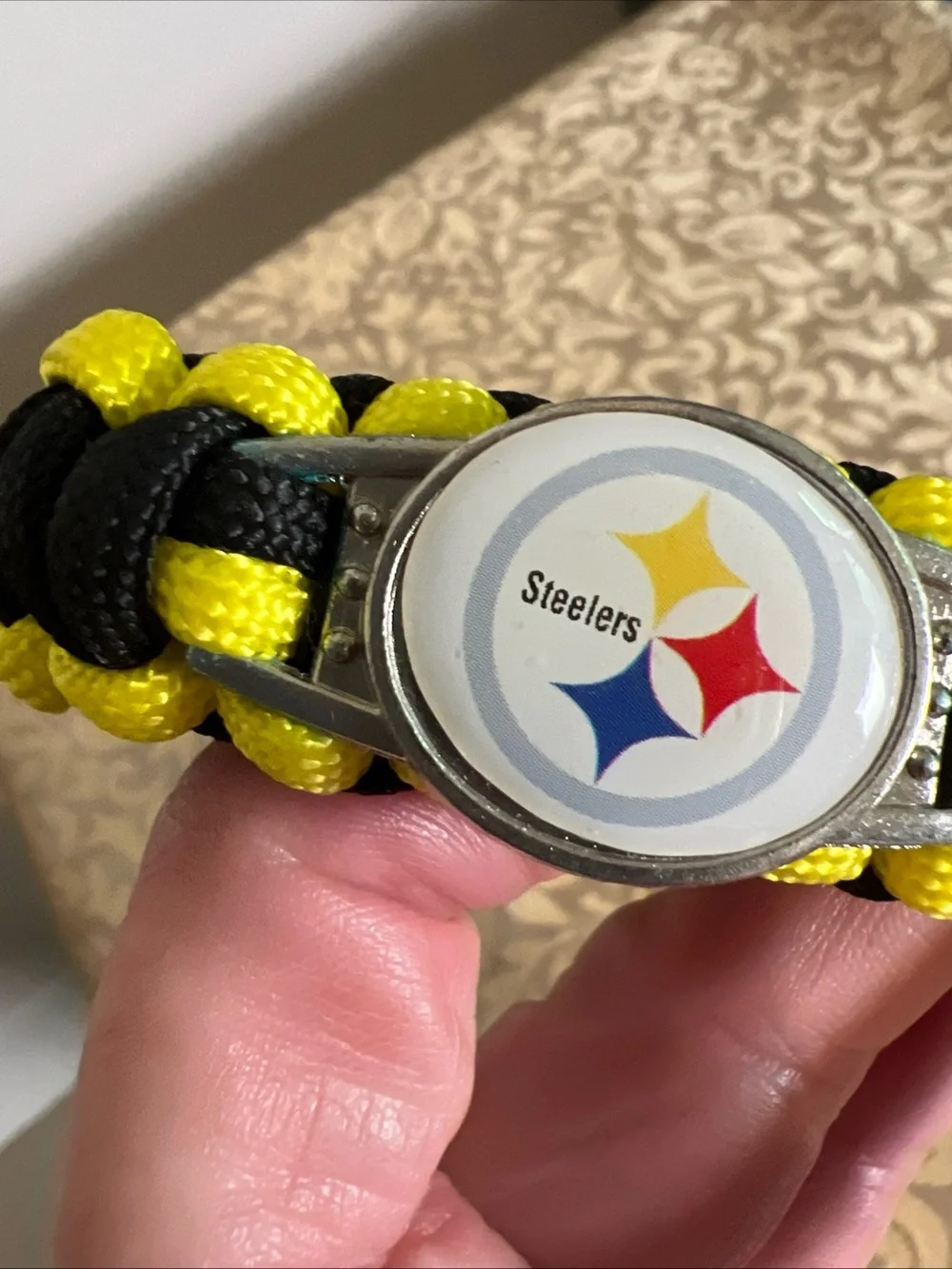 NFL Pittsburgh Steelers Black & Gold Braided Rope Wrist Bracelet